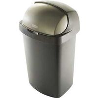 Wastebasket with Visor Lid, 50 Qts White