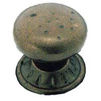 Circle Stone Knob, Weathered Brass