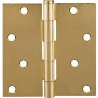 Square Corner Door Hinge, 4in. x 4in. Brass