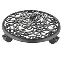 Wrought Iron Plant Stand Dolly, 12in. Black