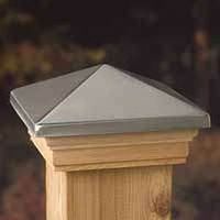 post cap for pressure treated wood, 6in. x 6in. stainless steel