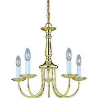 five light williamsburg chandelier polished brass