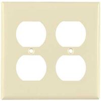 two gang outlet plate, almond