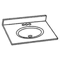 white oval recessed marble top