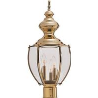 Coach Style Outdoor Post Lantern, Polished Brass