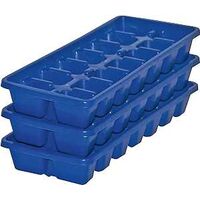 Ice Cube Tray, Blue 3 Pk