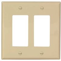 two gang decorator plate, almond