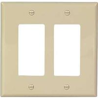 two gang decorator plate, almond