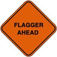 Flagger Ahead Mesh Sign, 36in.