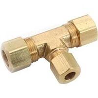 brass compression tee, 1/4in.