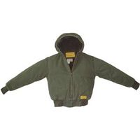green hooded jaclket, large