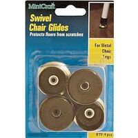Swivel Chair Glide Brass, 7/8in.