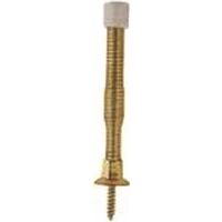 Spring Door Stop, Polished Brass
