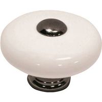 8949448 - 1-3/8 WHT CERAMIC KNOB W/CHRM