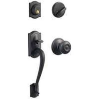 camelot georgian entrance handle set, matte black