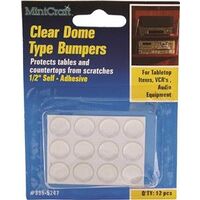 Dome Type Clear Bumpers, 1/2"