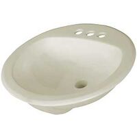 Drop In Bathroom Sink, 19in. Bone
