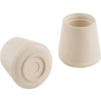 rubber leg tips white, 1 1/4in.
