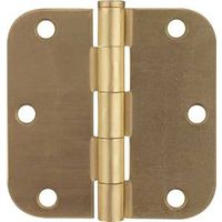 round corner door hinge, 3in. x 3in. brass
