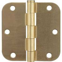 Round Corner Door Hinge, 3in. x 3in. Brass