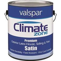 climate zone exterior latex house paint, 1 gal satin white