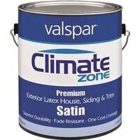 Climate Zone Exterior Latex House Paint, 1 Gal Satin White