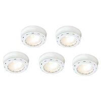 Five Light Xenon Puck Light Kit, White