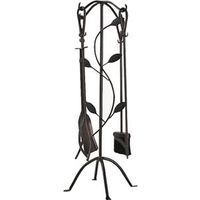 bronze fireplace set, 5 pc
