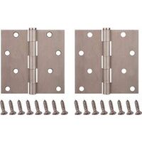 Square Corner Door Hinge, 4in. x 4in. Nickel