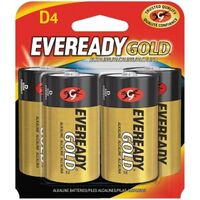 eveready alkaline, d 4 pk
