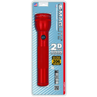 2d cell flashlight, red