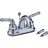 non-metallic two handle bathroom faucet, chrome