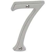 House Number 7, 4in. Satin Nickel