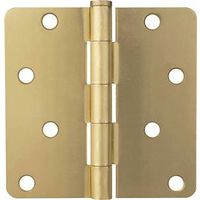 round corner door hinge, 4in. x 4in. brass