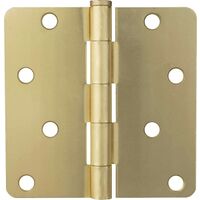 Round Corner Door Hinge, 4in. x 4in. Brass