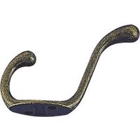 coat & hat hook, antique brass