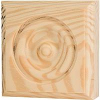 9408303 - 3-3/4X3-3/4 PINE ROSETTE BLOCK
