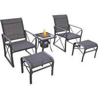 9440843-ONYX 5PC CHAT SET W/FIRE TABLE