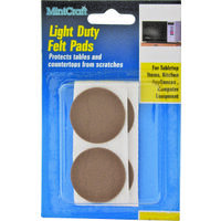 Light Duty Felt Pads Brown, 1/2in.