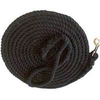 Cotton Lunge Horse Lead with Bolt Snap, 0.5in. x 25 Black