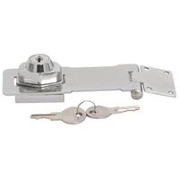 Keyed Safety Hasp, 6in. Chrome