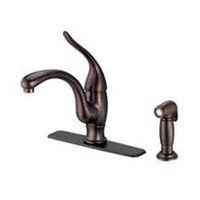 one handle kitchen faucet with sprayer, bronze