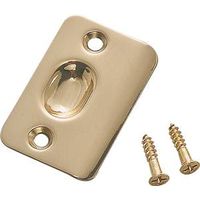 round corner strike plate, polished brass