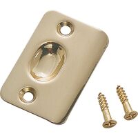 Round Corner Strike Plate, Polished Brass