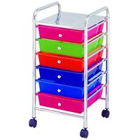 9583782 - 6 DRAWER STORAGE CART CHROME