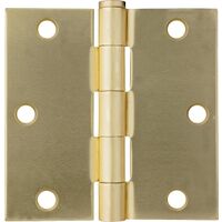 Square Corner Door Hinge, 3 1/2in. x 3 1/2in. Brass