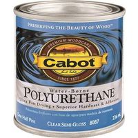 cabot water based polyurethane, 1/2 pt semi-gloss
