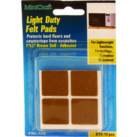 Light Duty Felt Pads Brown, 1" x 1"