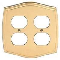 Double Outlet Cover Plate, Polished Brass