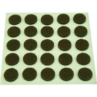Round Light Duty Felt Pads, 3/8" Brown